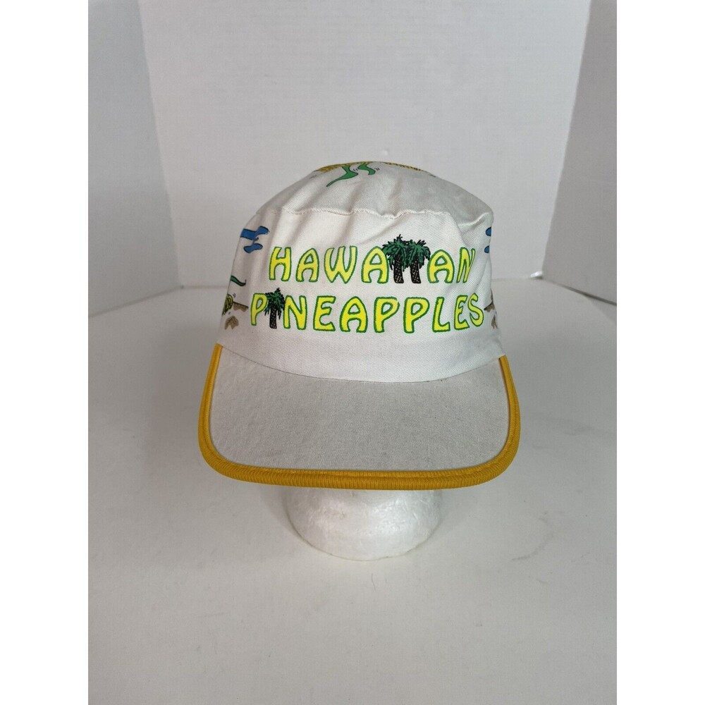 Vintage Hawaiian Pineapples Youth Hat, Graphic Painter Cap, USA,